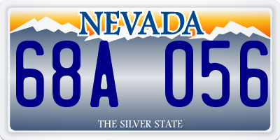 NV license plate 68A056