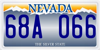 NV license plate 68A066