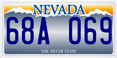 NV license plate 68A069