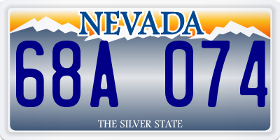 NV license plate 68A074