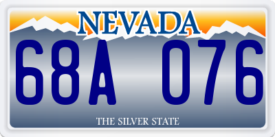 NV license plate 68A076