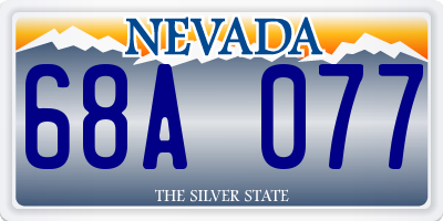 NV license plate 68A077
