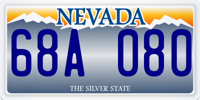 NV license plate 68A080