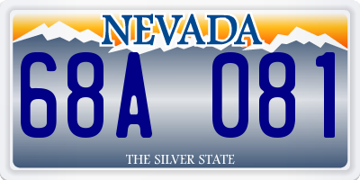 NV license plate 68A081
