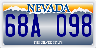 NV license plate 68A098