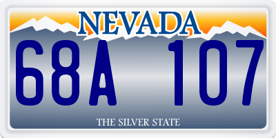 NV license plate 68A107