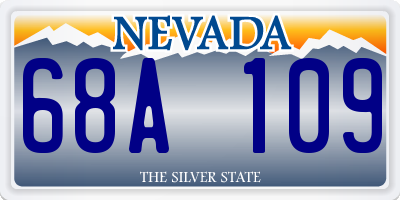 NV license plate 68A109