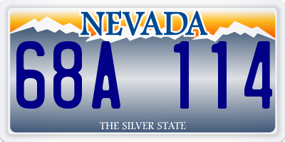 NV license plate 68A114