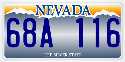 NV license plate 68A116