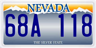 NV license plate 68A118