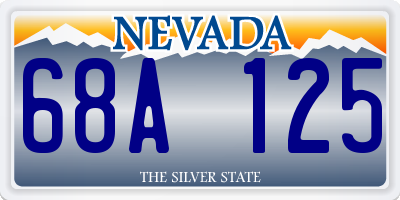 NV license plate 68A125