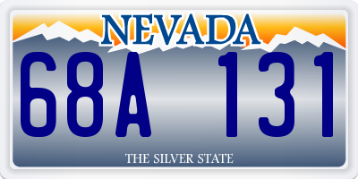 NV license plate 68A131
