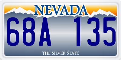 NV license plate 68A135