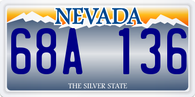NV license plate 68A136