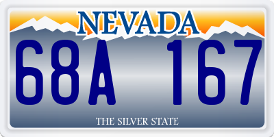 NV license plate 68A167