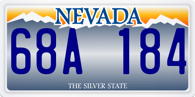 NV license plate 68A184