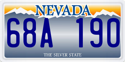 NV license plate 68A190
