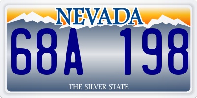 NV license plate 68A198