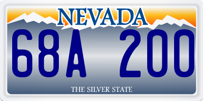 NV license plate 68A200