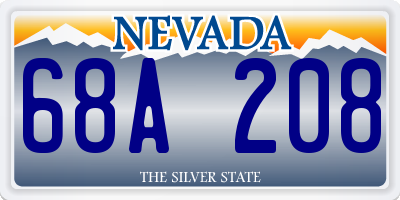 NV license plate 68A208