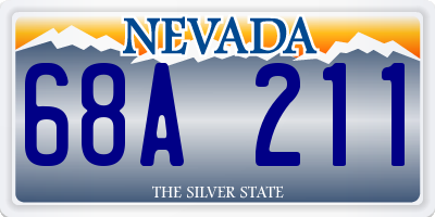 NV license plate 68A211