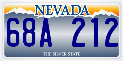 NV license plate 68A212
