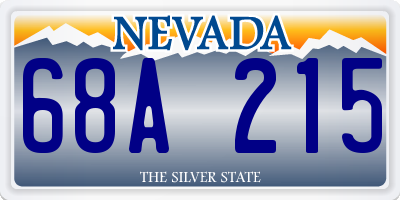 NV license plate 68A215