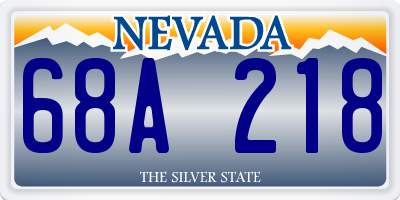 NV license plate 68A218
