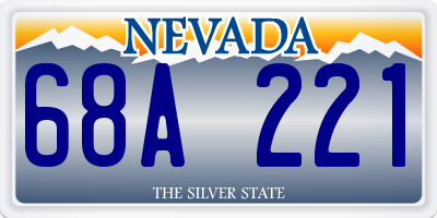 NV license plate 68A221