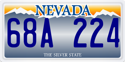 NV license plate 68A224