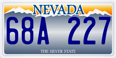 NV license plate 68A227