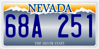 NV license plate 68A251