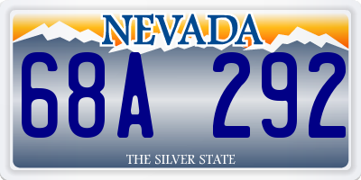 NV license plate 68A292