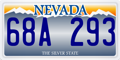 NV license plate 68A293