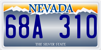 NV license plate 68A310