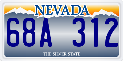 NV license plate 68A312