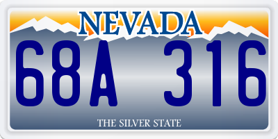 NV license plate 68A316