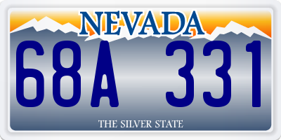 NV license plate 68A331