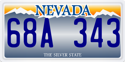NV license plate 68A343