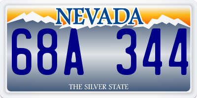 NV license plate 68A344