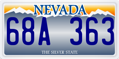 NV license plate 68A363