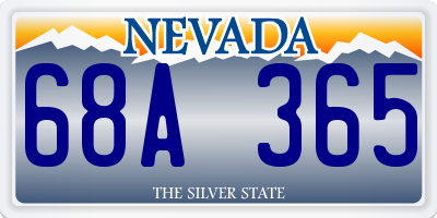 NV license plate 68A365