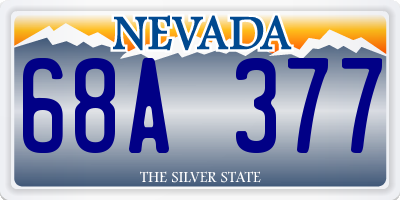 NV license plate 68A377