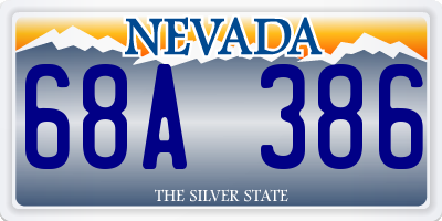 NV license plate 68A386