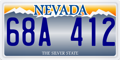 NV license plate 68A412