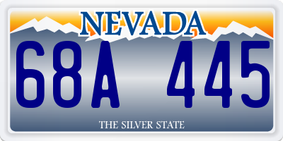NV license plate 68A445