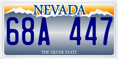 NV license plate 68A447
