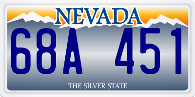 NV license plate 68A451