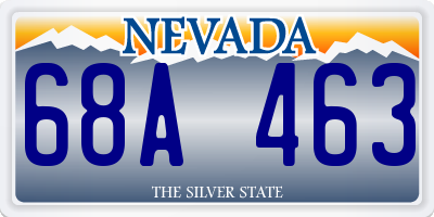 NV license plate 68A463