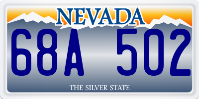 NV license plate 68A502